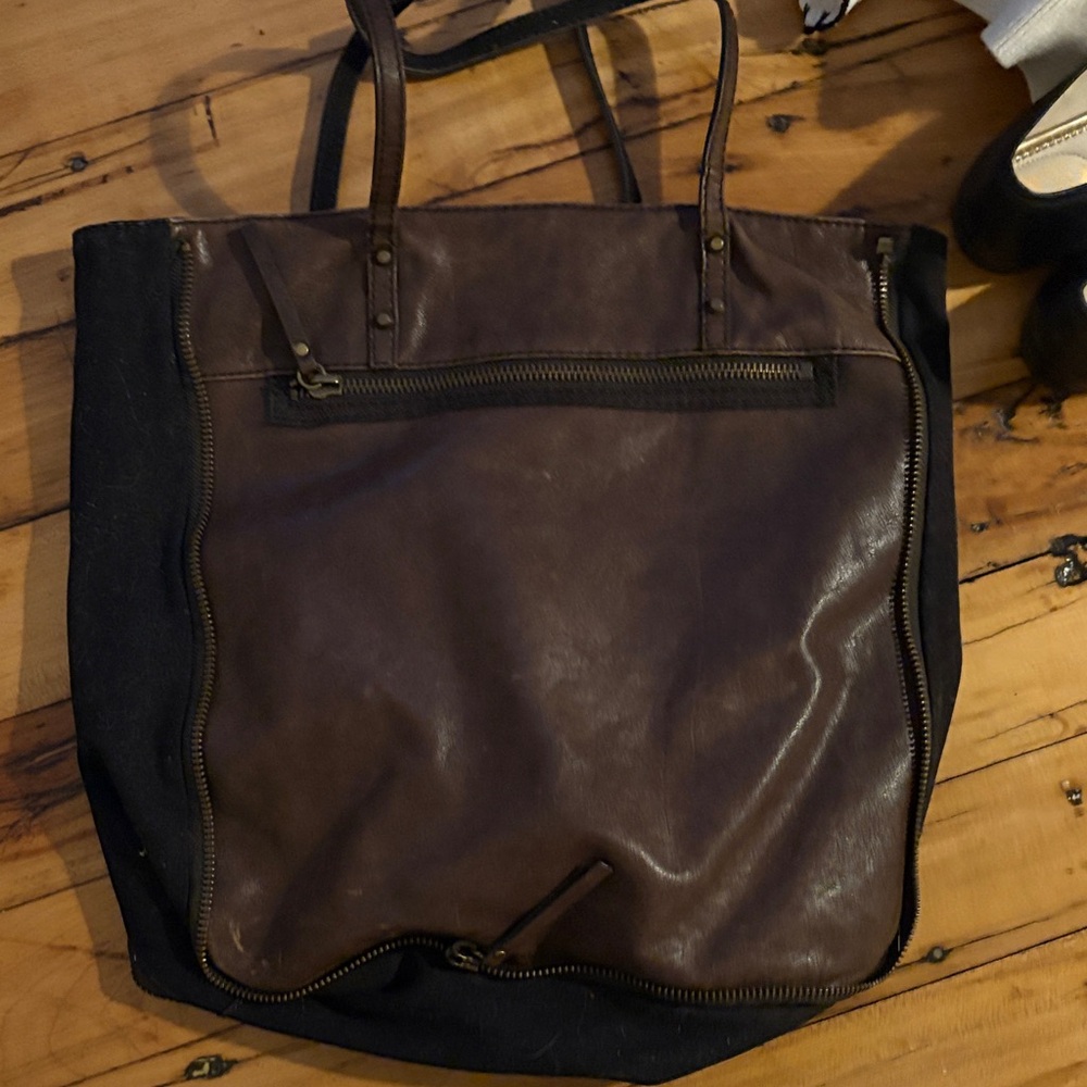 J. Crew Brown and Black Messenger Bag